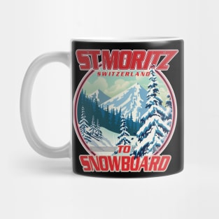 St Moritz Switzerland to Snowboard Mug